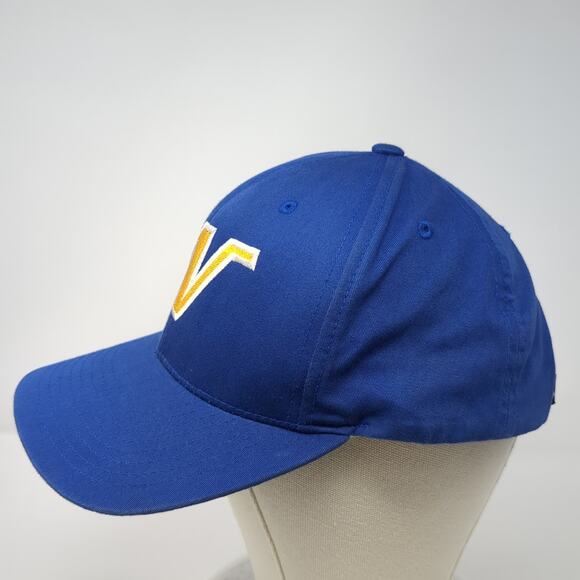W Logo Strapback Baseball Cap Blue OS Adjustable Embroidered Pacific Headwear - Picture 3 of 10